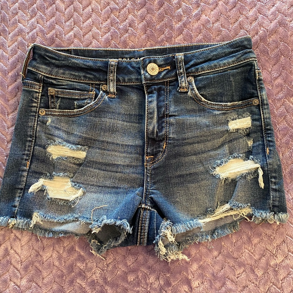 American eagle high waisted jean shorts
